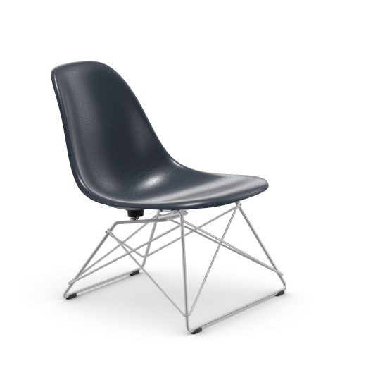 Eames Fiberglass Side chair LSR  - verchroomd