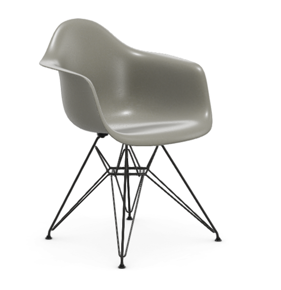 Eames Fiberglass Armchair DAR - zwart