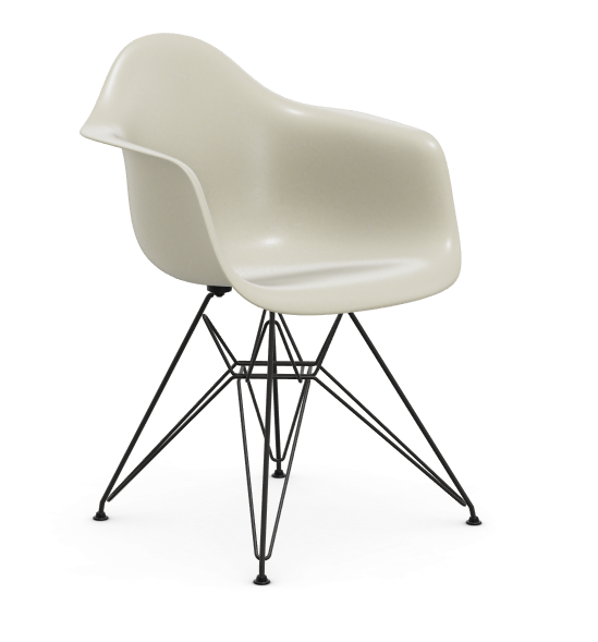 Eames Fiberglass Armchair DAR - zwart