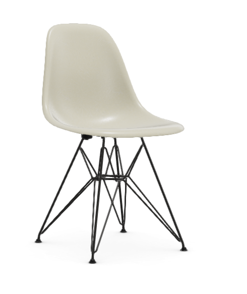 vitra Eames Fiberglass Side chair DSR - zwart - parchment