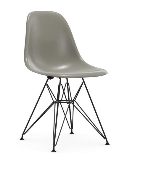 vitra Eames Fiberglass Side chair DSR - zwart - raw umber