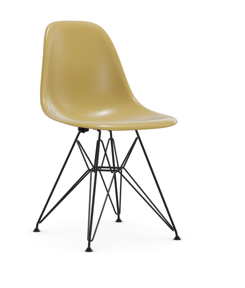 vitra Eames Fiberglass Side chair DSR - zwart - light ochre