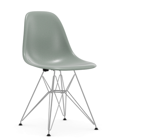 vitra Eames Fiberglass Side chair DSR - verchroomd