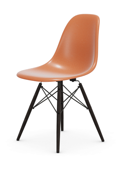 Eames Fiberglass Side chair DSW - esdoorn zwart