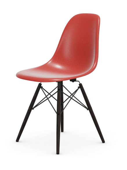 Eames Fiberglass Side chair DSW - esdoorn zwart