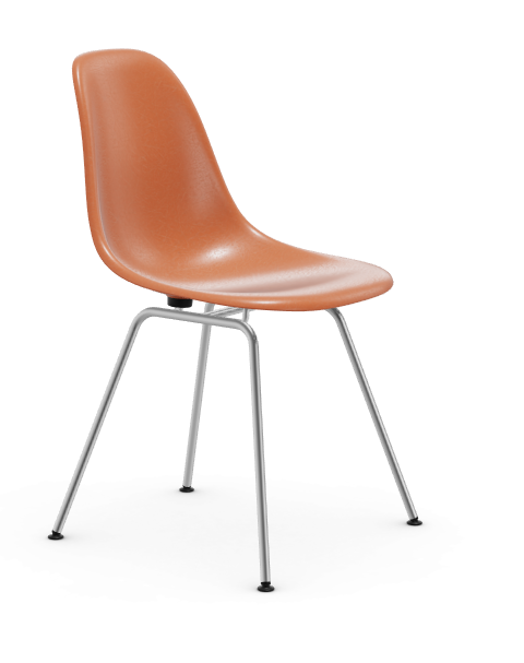 Eames Fiberglass Side chair DSX - verchroomd