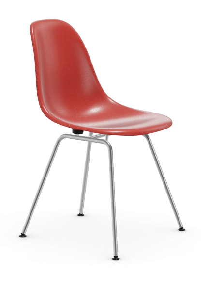 vitra Eames Fiberglass Side chair DSX - verchroomd - classic red