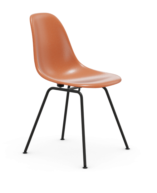 Eames Fiberglass Side chair DSX - zwart