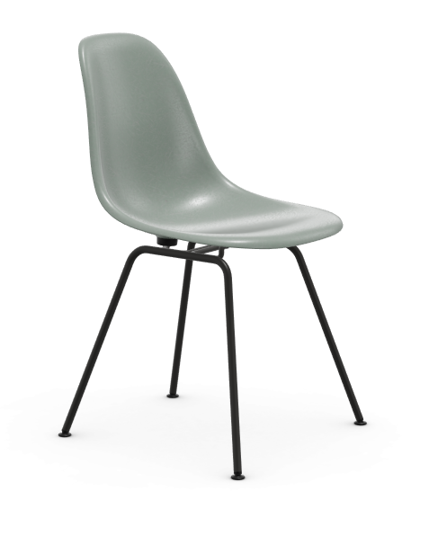 vitra Eames Fiberglass Side chair DSX - zwart - sea foam green