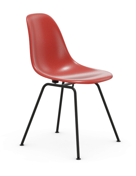 vitra Eames Fiberglass Side chair DSX - zwart - classic red