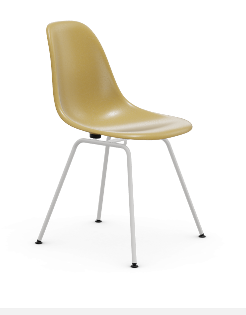 vitra Eames Fiberglass Side chair DSX - wit - light ochre