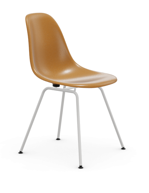 vitra Eames Fiberglass Side chair DSX - wit - dark ochre