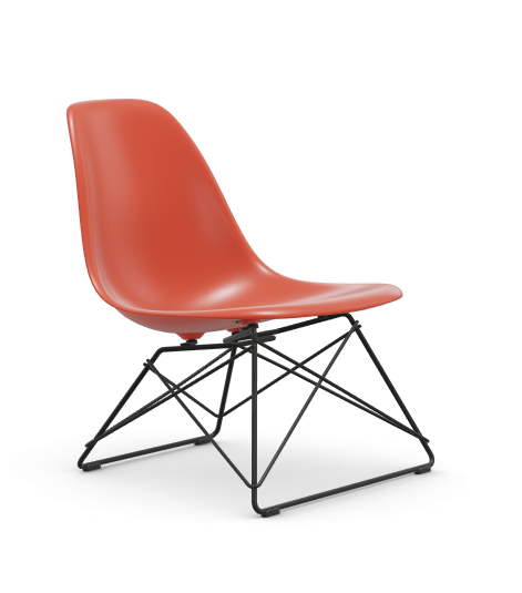 Eames Plastic Side chair LSR RE - zwart