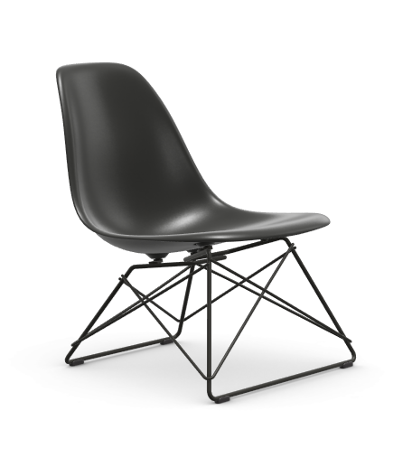 Eames Plastic Side chair LSR RE - zwart