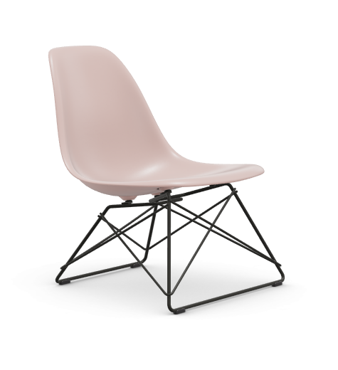 vitra Eames Plastic Side chair LSR RE - zwart - pale rose RE