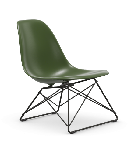 Eames Plastic Side chair LSR RE - zwart