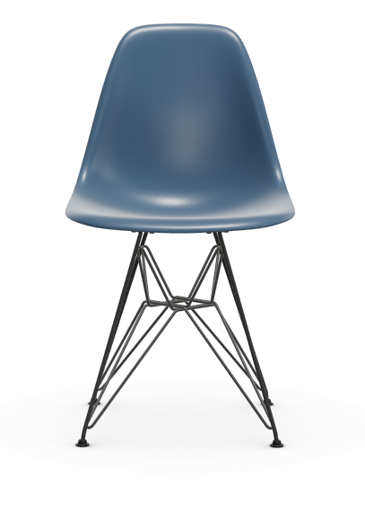 vitra Eames Plastic chair DSR RE - zwart - sea blue RE