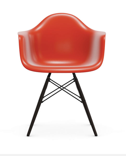 Eames Plastic Armchair DAW RE -  esdoorn zwart