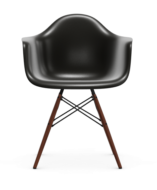 Eames Plastic Armchair DAW RE -  esdoorn donker