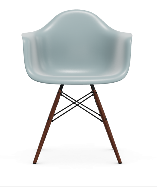 Eames Plastic Armchair DAW RE -  esdoorn donker