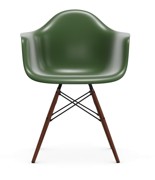 Eames Plastic Armchair DAW RE -  esdoorn donker