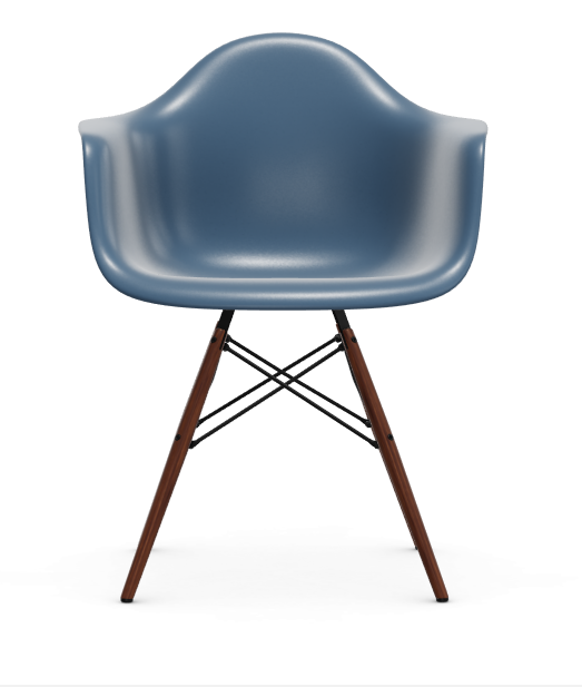 Eames Plastic Armchair DAW RE -  esdoorn donker