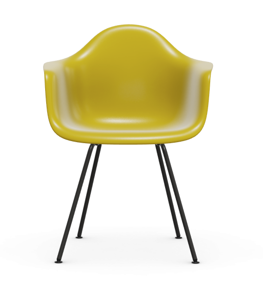 vitra Eames Plastic Armchair DAX RE - zwart - mustard RE