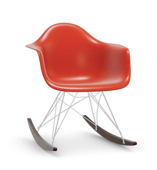 vitra Eames Plastic Armchair RAR RE - verchroomd & esdoorn donker - poppy red RE