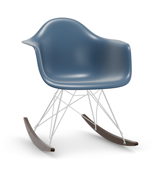 vitra Eames Plastic Armchair RAR RE - verchroomd & esdoorn donker - sea blue RE