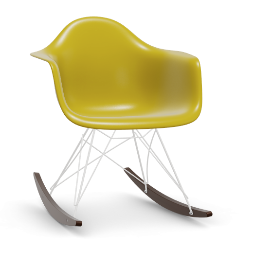 vitra Plastic Armchair RAR RE - wit & esdoorn donker - mustard RE