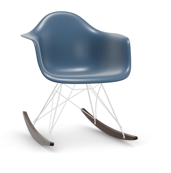 vitra Plastic Armchair RAR RE - wit & esdoorn donker - sea blue RE