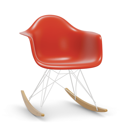 vitra Eames Plastic Armchair RAR RE - wit & esdoorn licht - poppy red RE