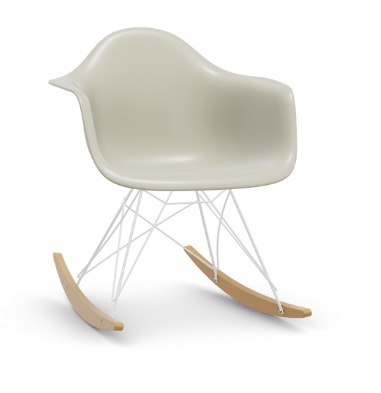 Eames Plastic Armchair RAR RE - wit & esdoorn licht