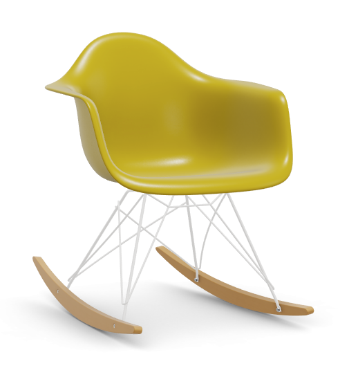 Eames Plastic Armchair RAR RE - wit & esdoorn licht