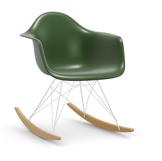 vitra Eames Plastic Armchair RAR RE - wit & esdoorn licht - forest green RE