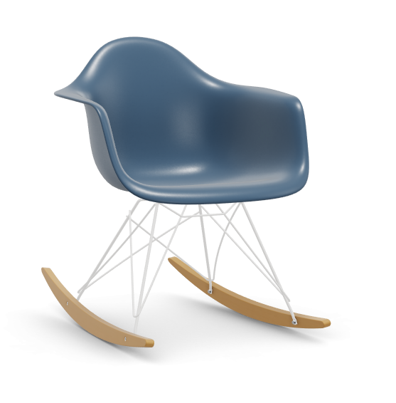 vitra Eames Plastic Armchair RAR RE - wit & esdoorn licht - sea blue RE