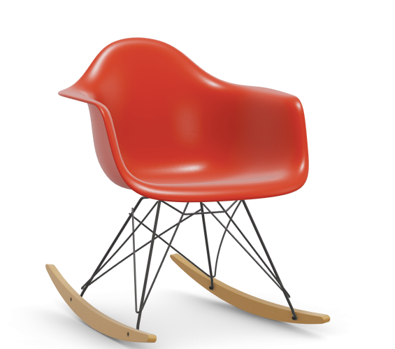 Eames Plastic Armchair RAR RE - zwart & esdoorn licht