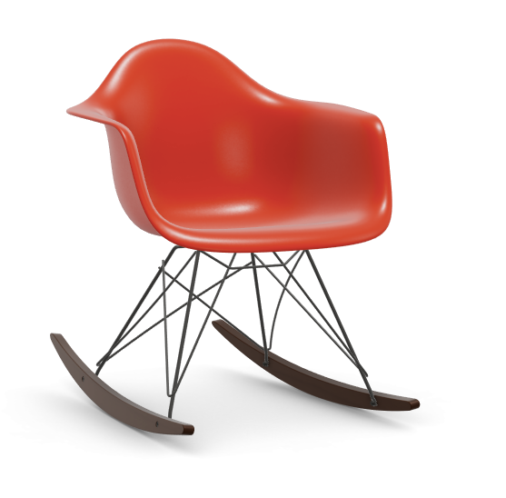 vitra Eames Plastic Armchair RAR RE - zwart & esdoorn donker - poppy red RE