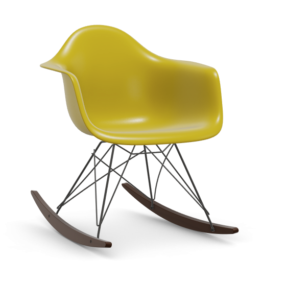 vitra Eames Plastic Armchair RAR RE - zwart & esdoorn donker - mustard RE