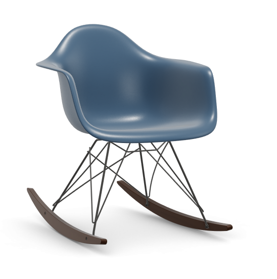 vitra Eames Plastic Armchair RAR RE - zwart & esdoorn donker - sea blue RE