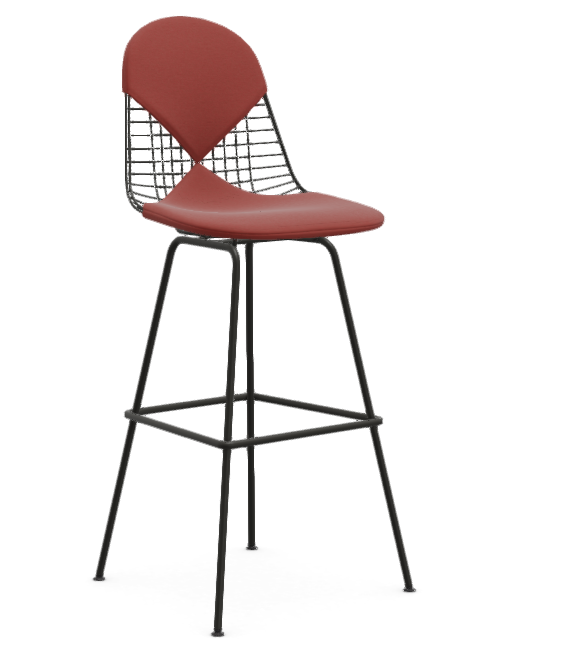 vitra Eames Wire Stool - high - basic dark - bikini hopsak - red/cognac