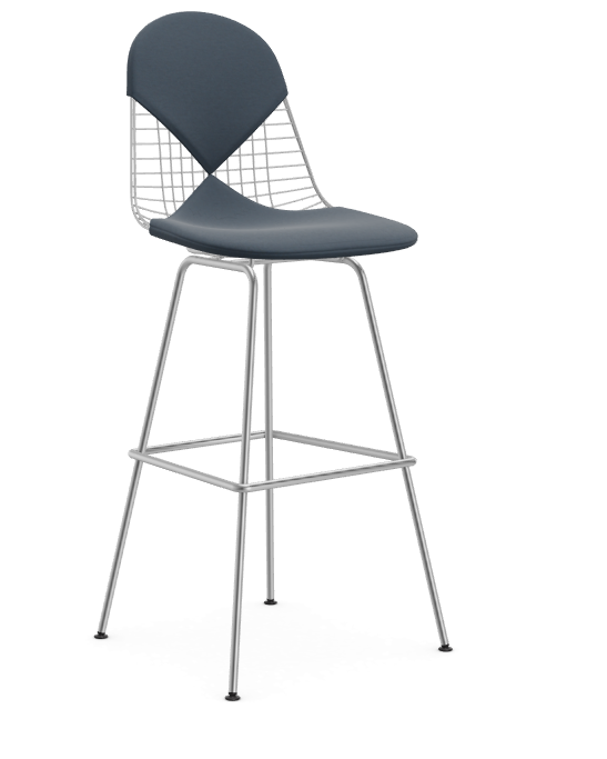 vitra Eames Wire Stool - high - chroom - bikini hopsak - sea blue