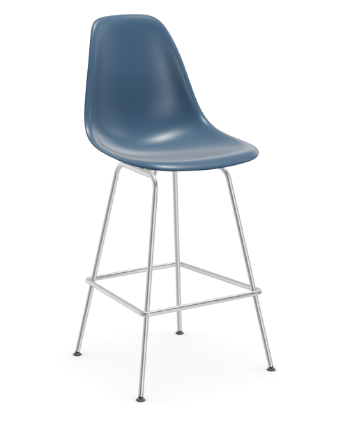 vitra Eames Plastic Stool RE medium - chroom - sea blue RE