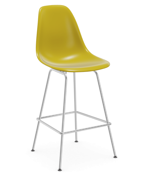 vitra Eames Plastic Stool RE medium - chroom - mustard RE