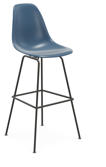 vitra Eames Plastic Stool RE high - zwart - sea blue RE