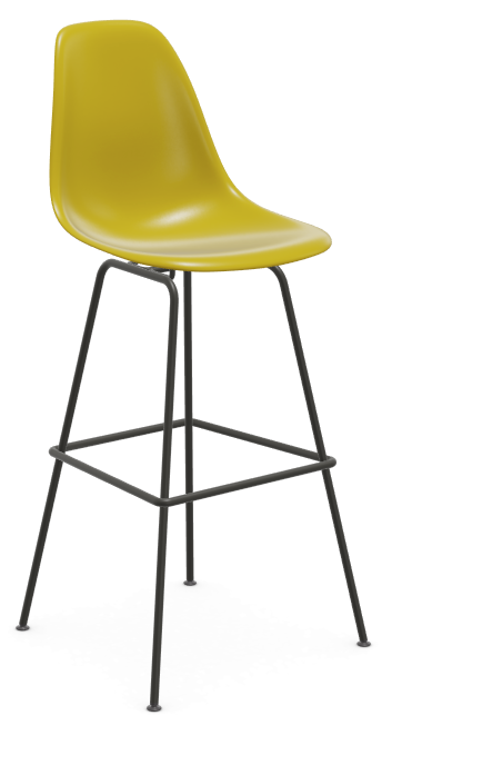 vitra Eames Plastic Stool RE high - zwart - mustard RE