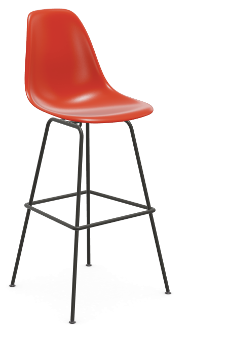 vitra Eames Plastic Stool RE high - zwart - poppy red RE