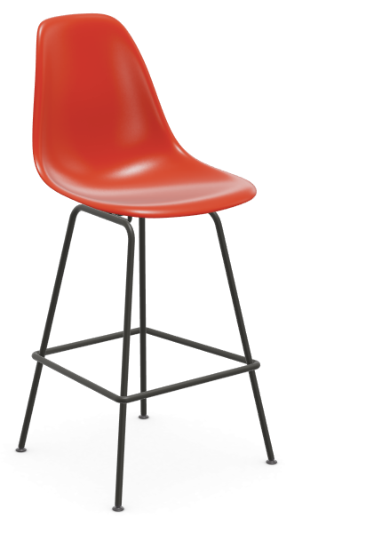 vitra Eames Plastic Stool RE medium - zwart - poppy red RE