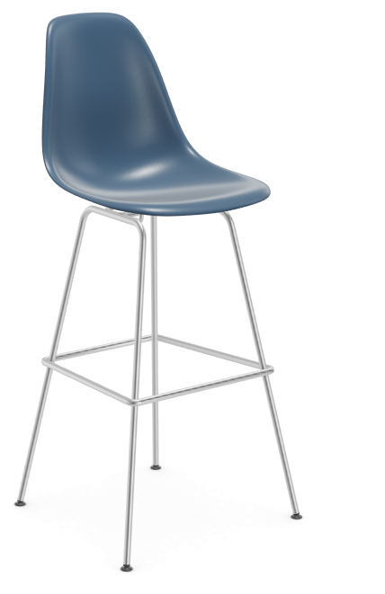 vitra Eames Plastic Stool RE high - chroom - sea blue RE