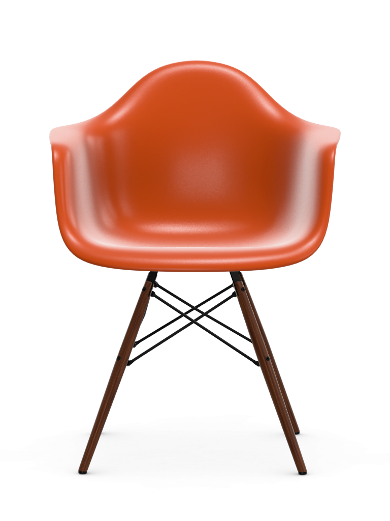 Eames Plastic Armchair DAW RE -  esdoorn donker